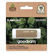 Flash disk USB Goodram ECO FRIENDLY hnědý s krytkou 16GB