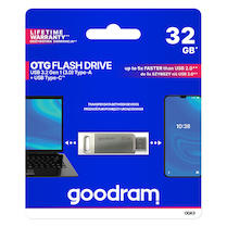 Flash disk USB Goodram stříbrný s otočnou krytkou 32GB