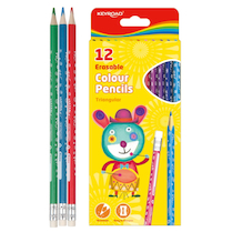 Pastelky Keyroad trojhranné 12ks s gumou