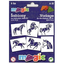 Šablony papírové Magic 6ks Koně