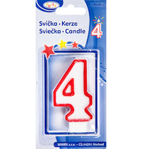 Svíčka číslo ''4'' 75mm