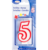 Svíčka číslo ''5'' 75mm