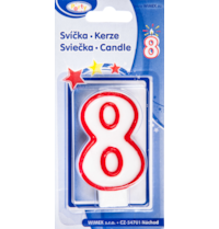 Svíčka číslo ''8'' 75mm
