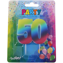Svíčka číslo Duha ''50'' 60mm