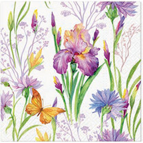 Ubrousky s Iris with Butterfly