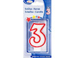Svíčka číslo ''3'' 75mm