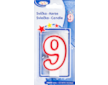 Svíčka číslo ''9'' 75mm