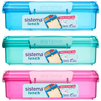 Box na svačinu 2 oddělené přihrádky 975ml Sistema® Lunch™ mix