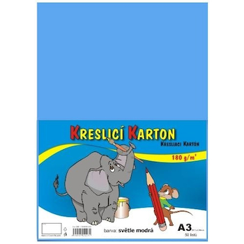 Kreslicí karton A3 180g světle modrý