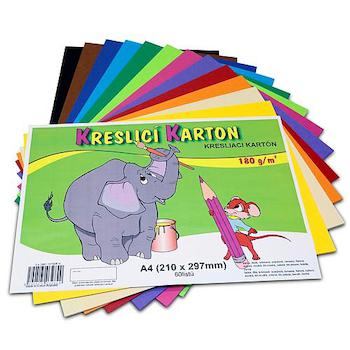 Kreslicí karton A4 180g mix barev