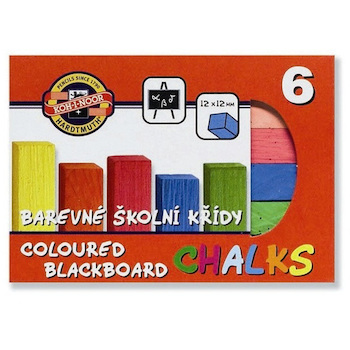 Křída školní barevná 6ks