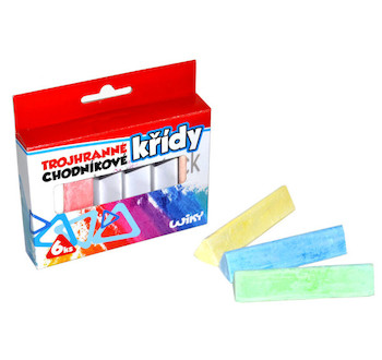 Křídy na chodník trojhranné 6ks
