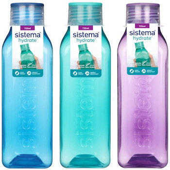 Láhev Square šroubovací víčko 725ml Sistema® Hydrate™ mix