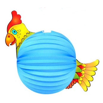 Lampion kulatý Papoušek malý 3D 25cm 