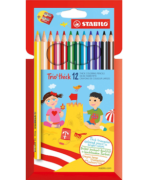 Pastelky Stabilo Trio thick silné 12ks + ořezávátko