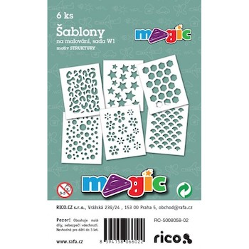 Šablony papírové Magic 6ks Struktury