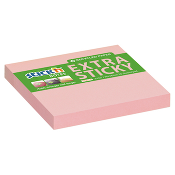Samolepicí bloček Extra Sticky 76x76mm růžový pastel