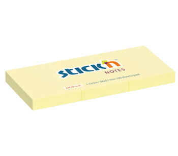 Samolepicí bloček Stick'n neon žlutý 38x51mm 3ks