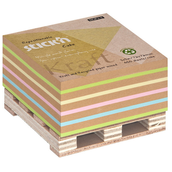 Samolepicí bloček Stick'n Kraft pastel na paletce 76x76mm