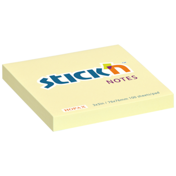 Samolepicí bloček Stick'n neon žlutý 76x76mm