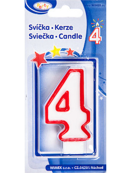 Svíčka číslo ''4'' 75mm
