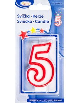 Svíčka číslo ''5'' 75mm