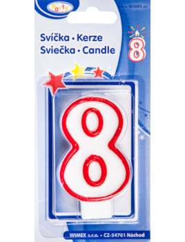 Svíčka číslo ''8'' 75mm