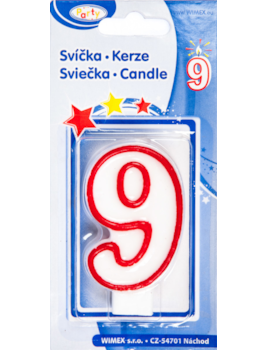 Svíčka číslo ''9'' 75mm