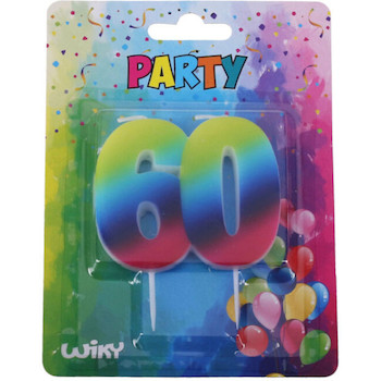 Svíčka číslo Duha ''60'' 60mm