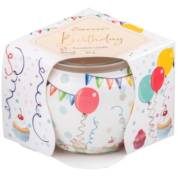 Svíčka sklo 70x62mm vonná Birthday