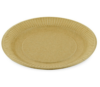 Talíře jednorázové papírové mělké hnědé BIO 23cm 100ks