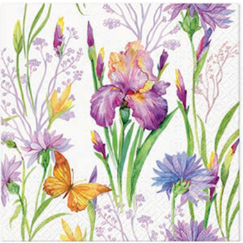 Ubrousky s Iris with Butterfly