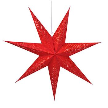 Vánoční světlo LED Hvězda červená 60cm